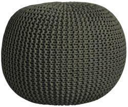 HOME Knitted Footstool - Charcoal.